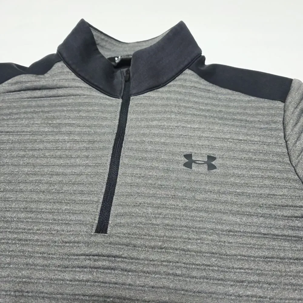 Under Armour Jacket Gray ColdGear Loose Fit Size Small 1/4 Zip Ribbed Gray